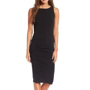 NWT standard James Perse Black High Neck Shirred Dress size 2 medium 6 8